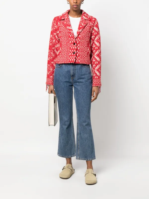 ジャケット・アウター forte forte coat Forte Forte Clio Jacquard Fringed Jacket | Red | FARFETCH HK