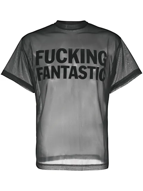 Honey Fucking Dijon sheer slogan-print T-shirt