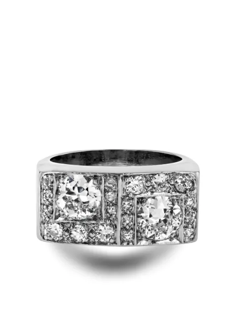 Pragnell Vintage 18kt white gold Art Deco diamond cocktail ring