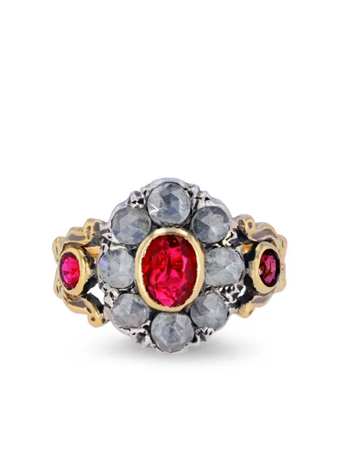 Pragnell Vintage 1790s 18kt yellow gold Georgian ruby and diamond ring