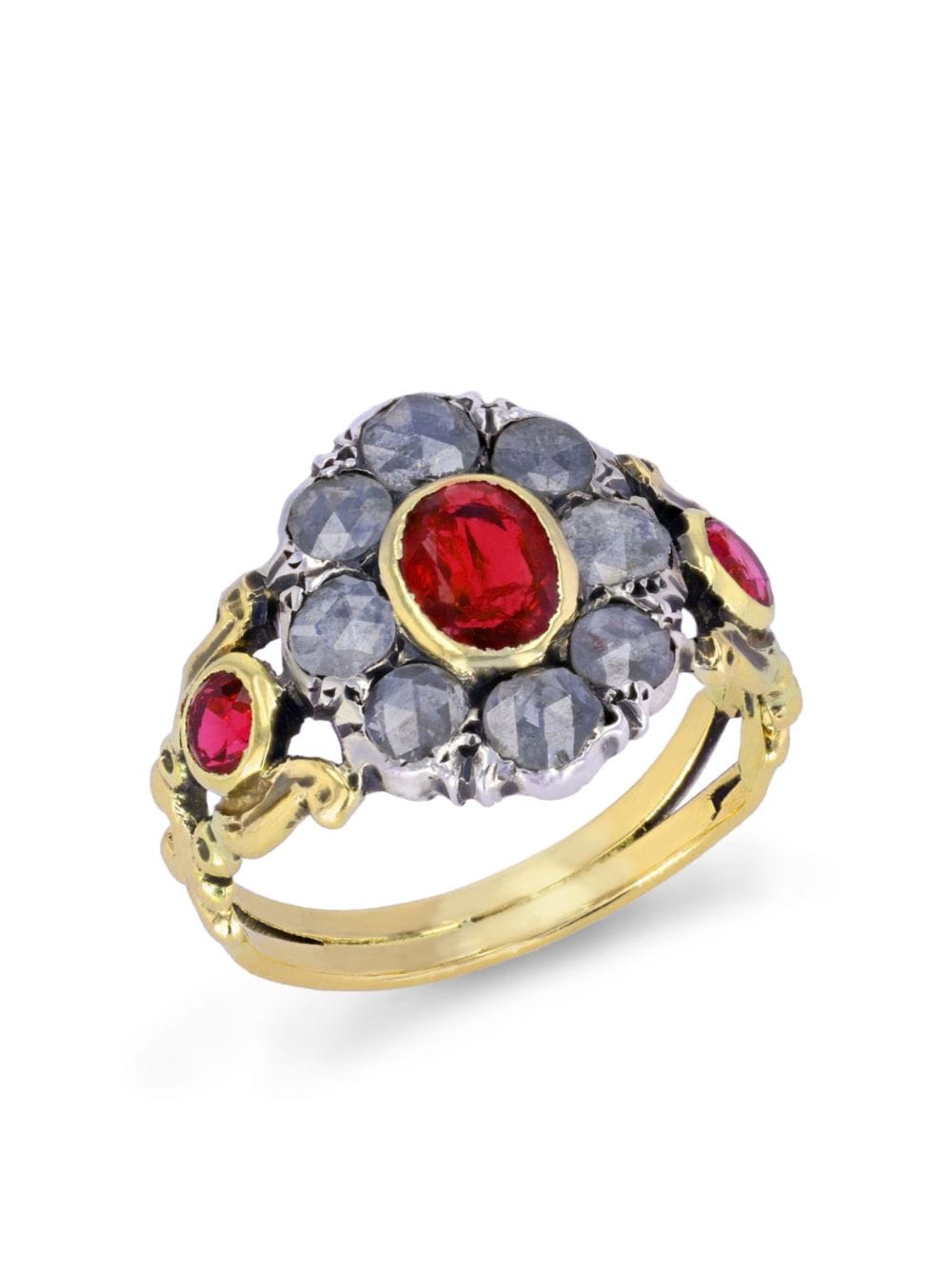 Pre-owned Pragnell Vintage 1790s 18kt Yellow Gold Georgian Ruby And Diamond Ring