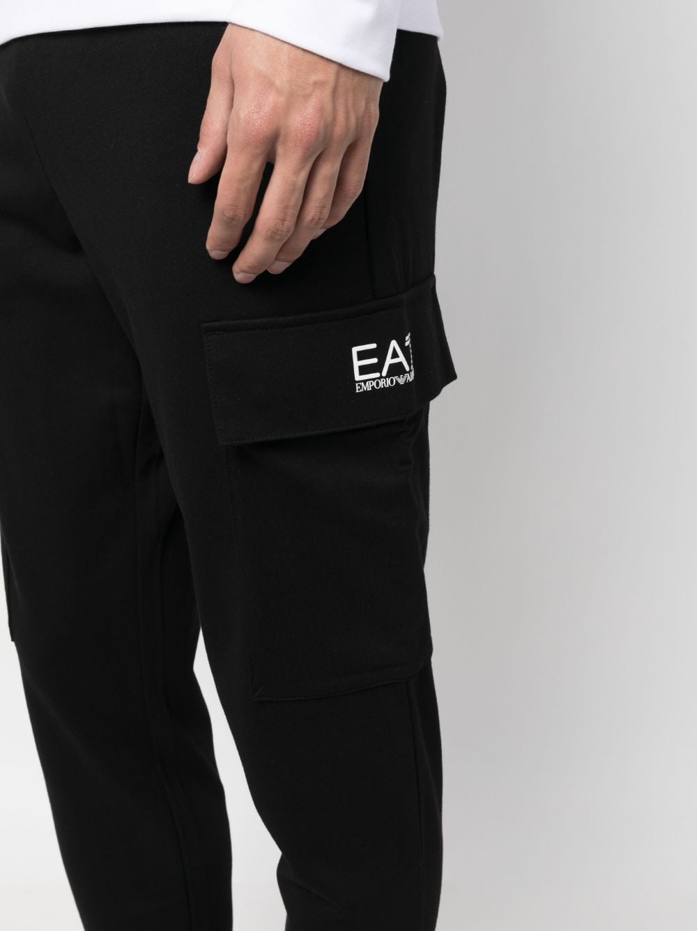 Ea7 Emporio Armani Logo Print Cargo Trousers Farfetch