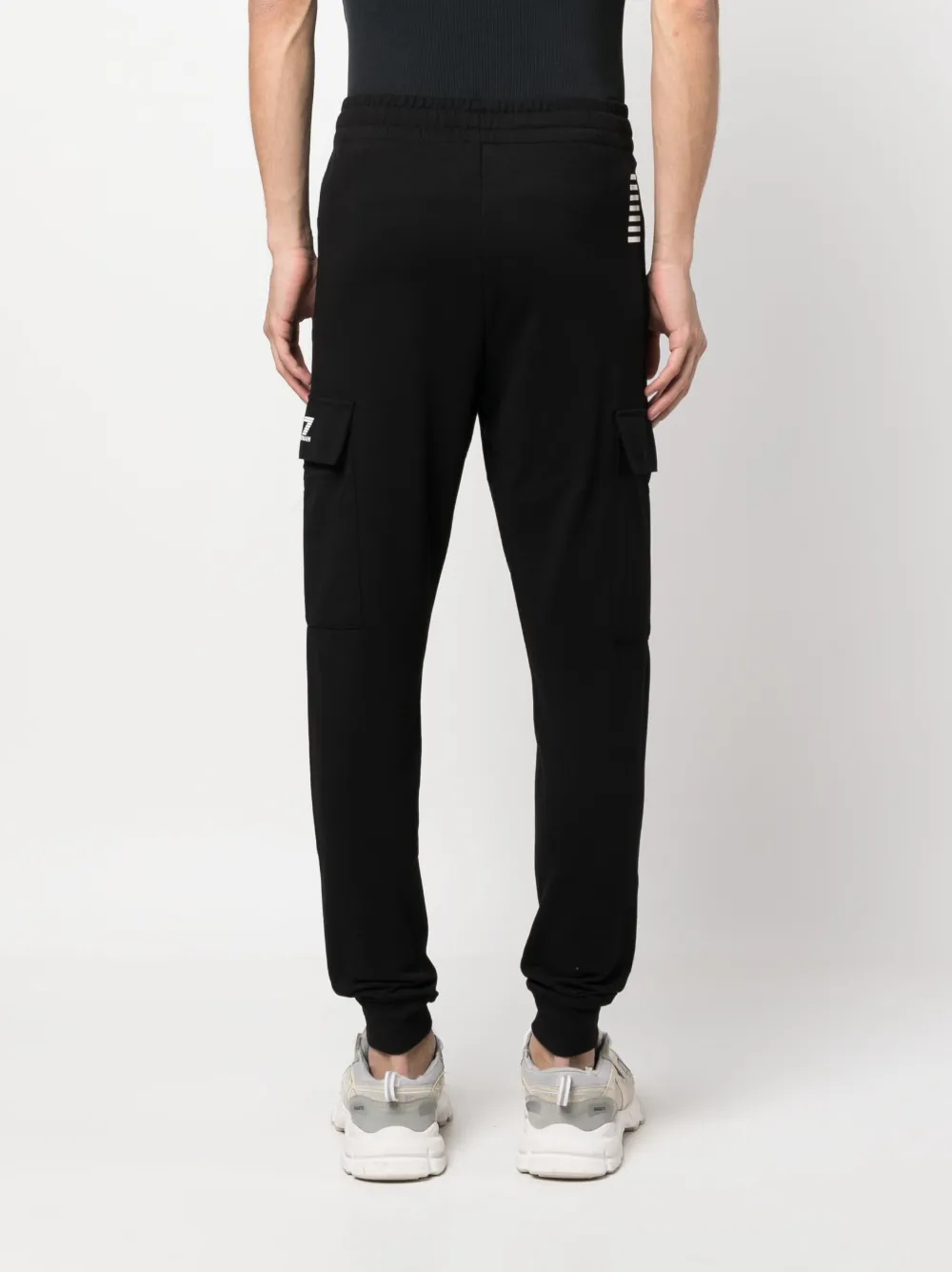 Ea7 Emporio Armani logo print Cargo Trousers Black FARFETCH