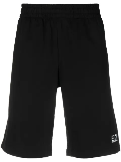 Ea7 Emporio Armani logo-print cotton shorts
