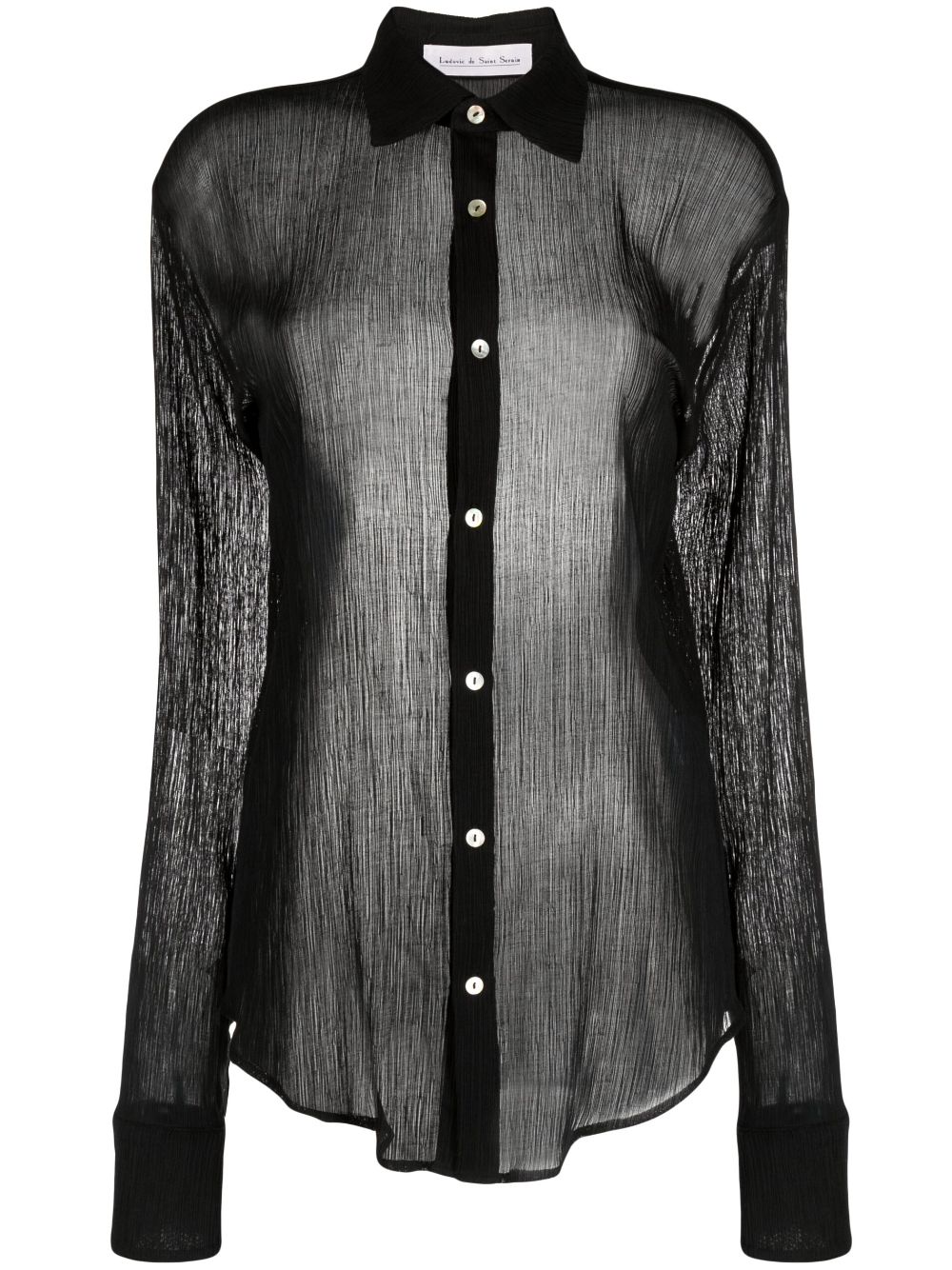 Ludovic de Saint Sernin long-sleeve semi-sheer shirt – Black