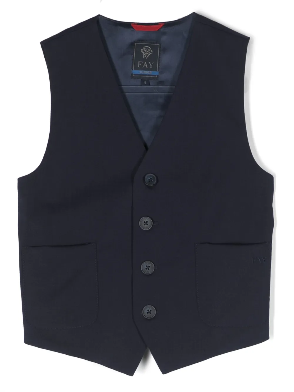 Fay Kids' V-neck Button-up Waistcoat In Blue