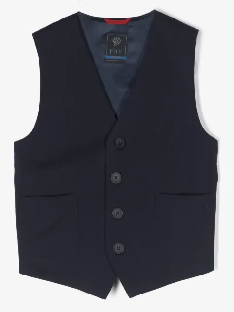 Fay Kids V-neck button-up waistcoat