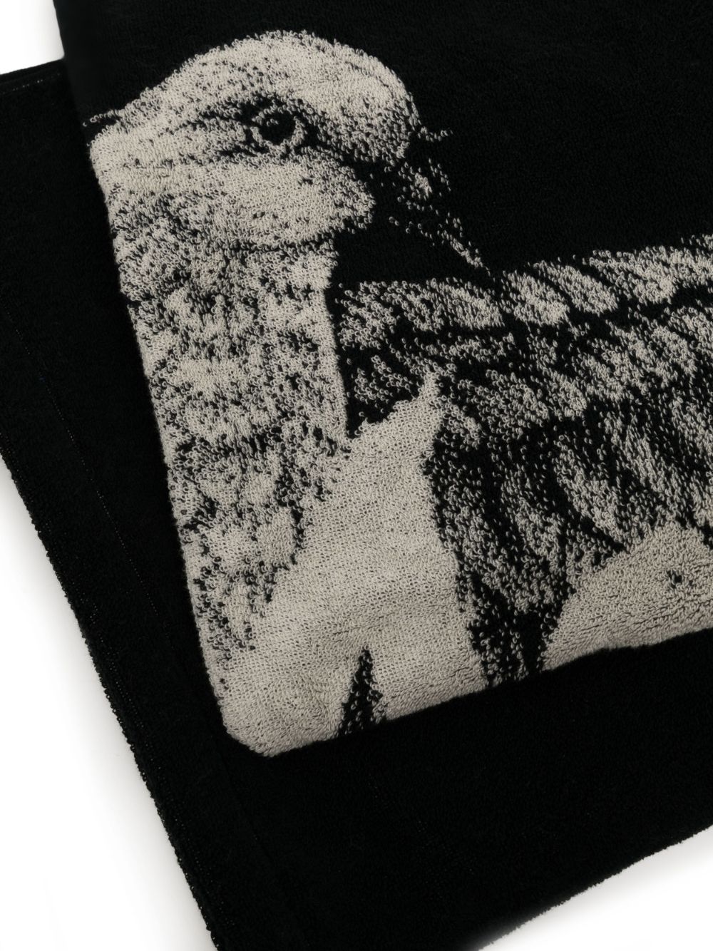 Yohji Yamamoto Handdoek met logoprint - Zwart