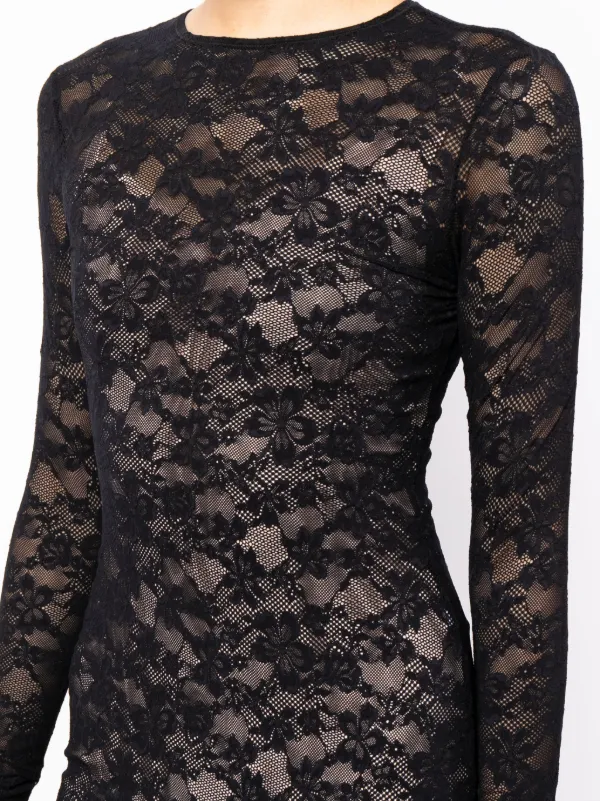 Fleur du Mal Le Stretch Lace Long Sleeve Dress - Black Fleur du Mal Le Stretch Lace Long Sleeve Dress - Black