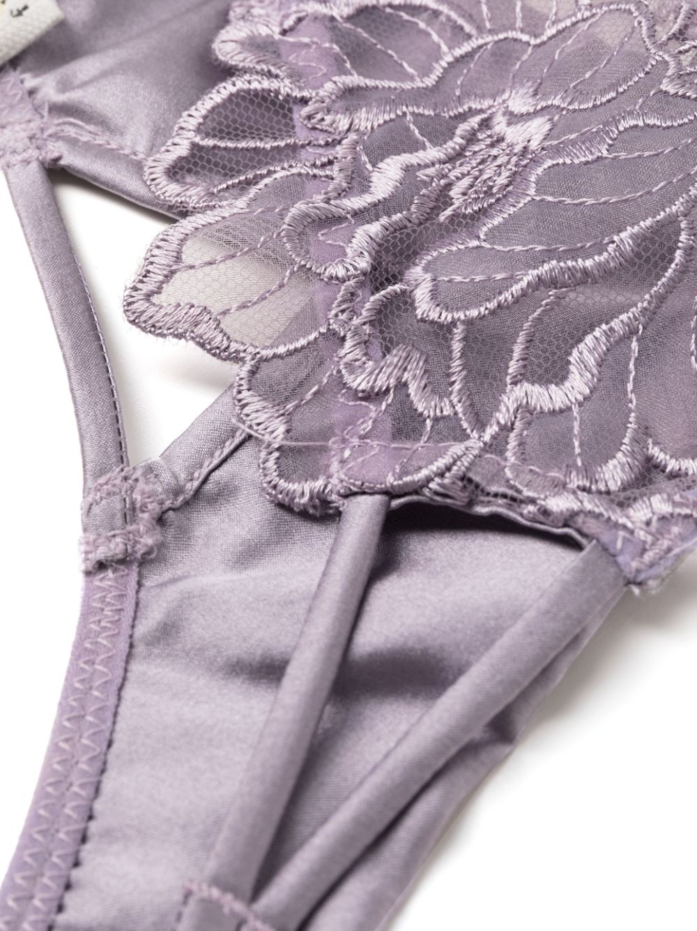 Shop Fleur Du Mal Whitney Lace-overlay Briefs In Purple