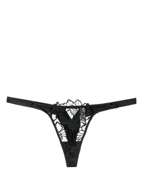 Fleur Du Mal lace-embroidery Sheer Thong - Farfetch