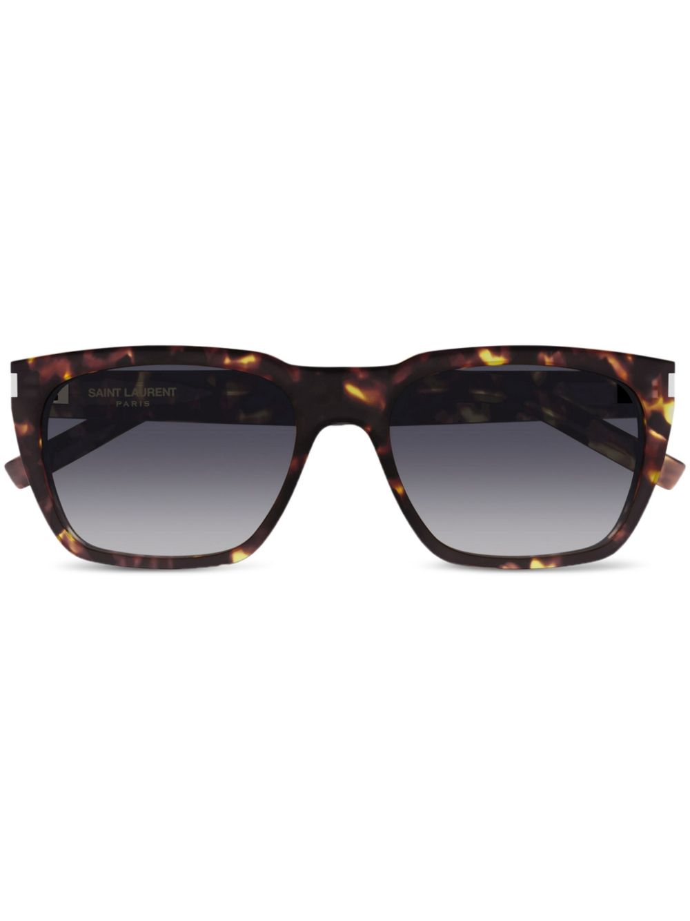 Saint Laurent Eyewear tortoiseshell-effect rectangle-frame sunglasses - Brown