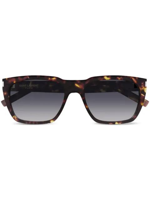 Saint Laurent Eyewear tortoiseshell-effect rectangle-frame sunglasses