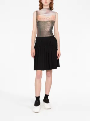 MM6 MAISON MARGIELA｜アニマルフリーレザープリーツスカート MM6 Maison Margiela ロゴ カーゴスカート | ブラック | FARFETCH JP