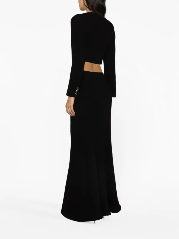 Alessandra Rich クロップド ツイードジャケット | ブラック | FARFETCH JP