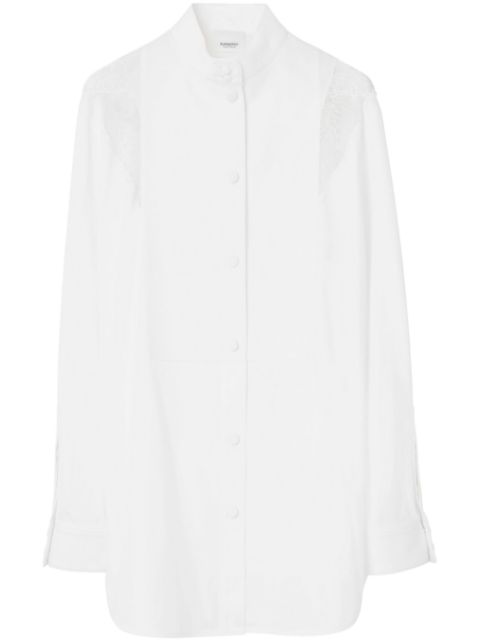 Affordable Burberry lace-trim cotton shirt Women