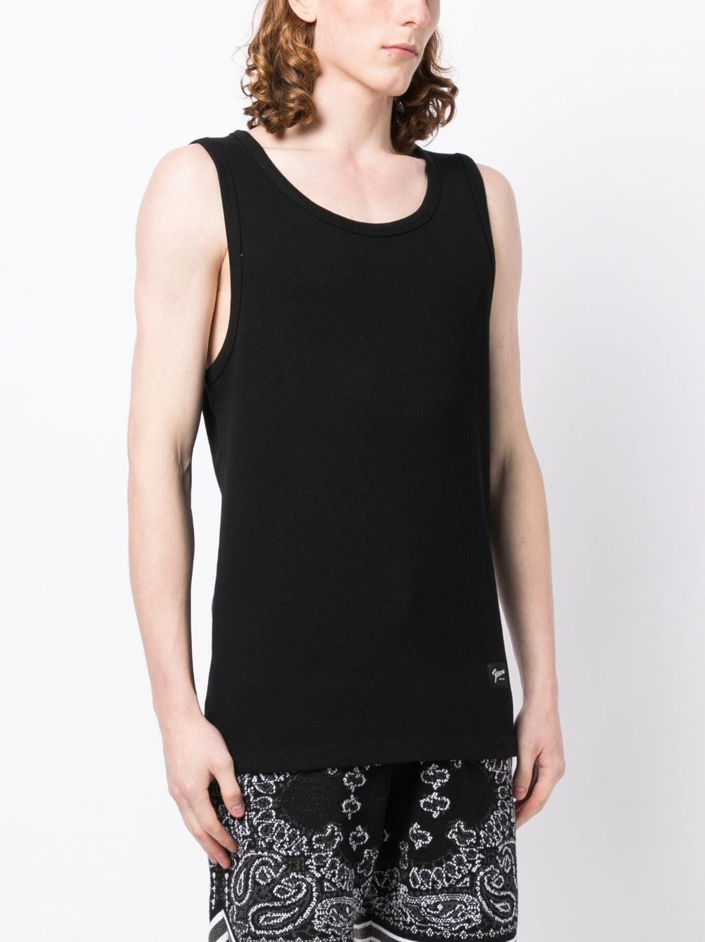 Shop Five Cm Logo-patch Cotton Tank Top In Black