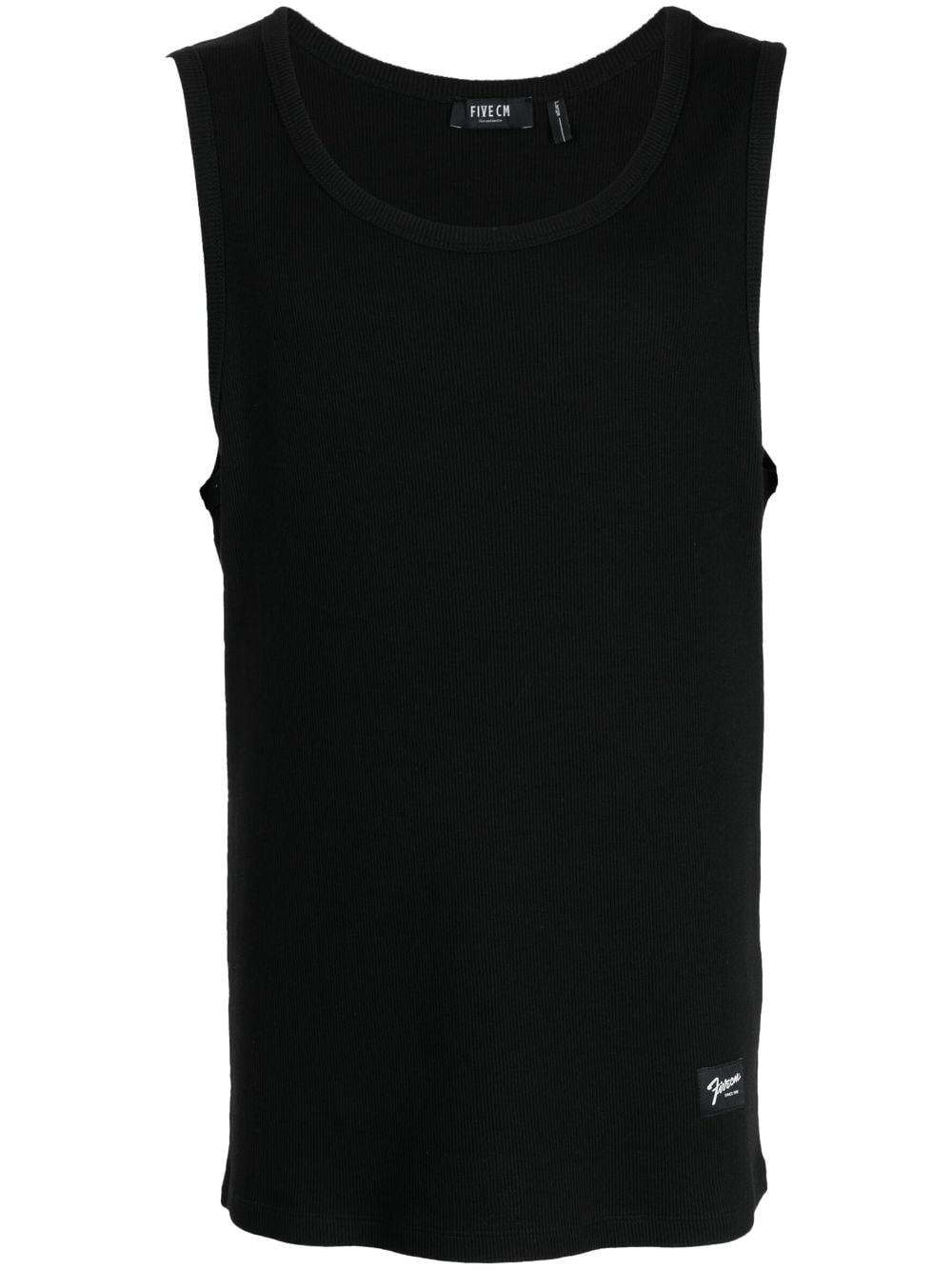 Five Cm Logo-patch Cotton Tank Top In Black