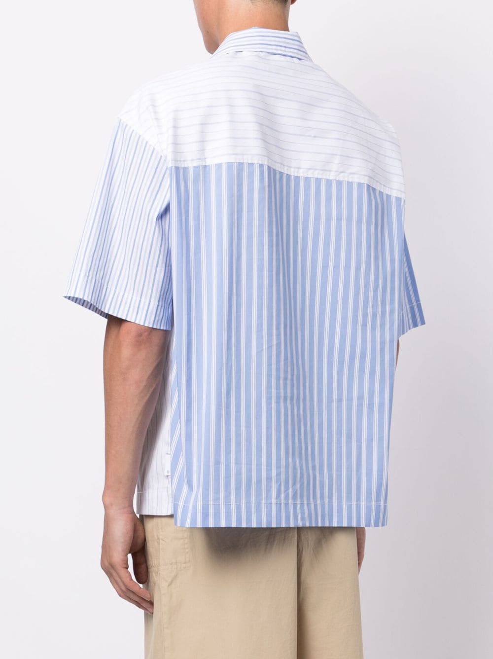 Shop Five Cm Stripe-print Panelled Shirt In White