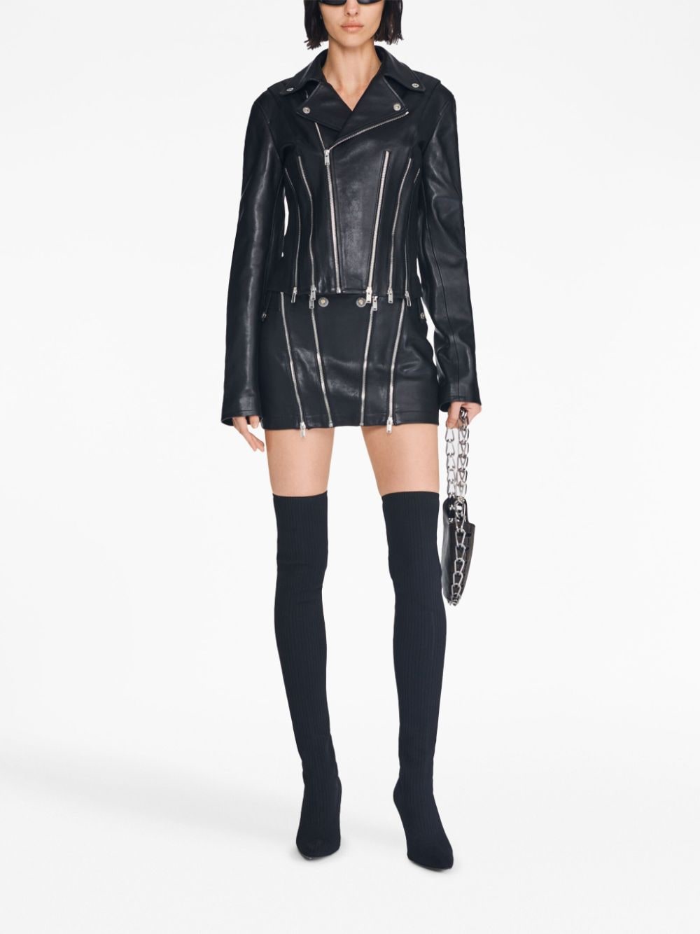 Dion Lee zip-detailing Leather Skirt - Farfetch