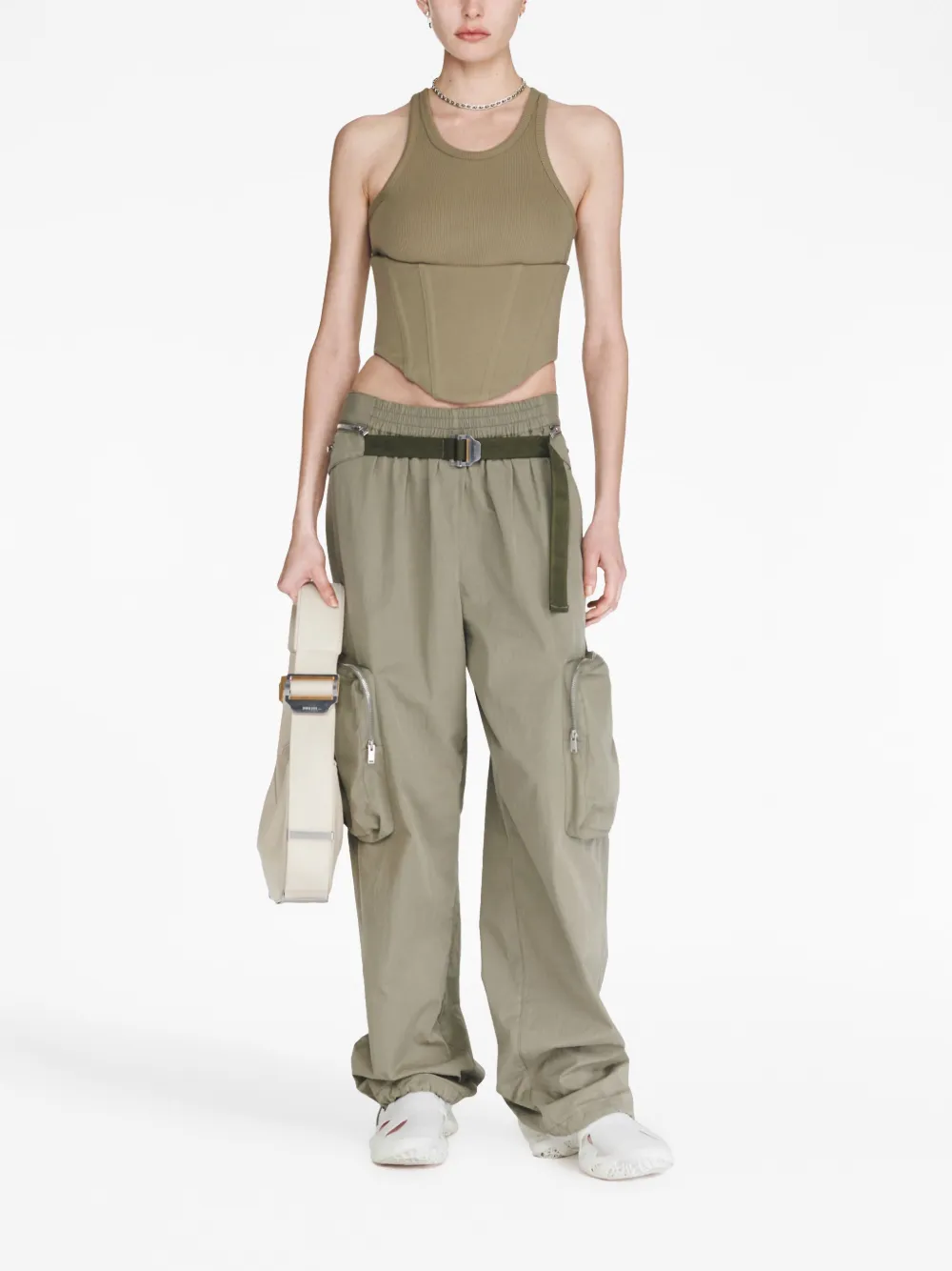 Shop Dion Lee Float Corset-style Top In Green