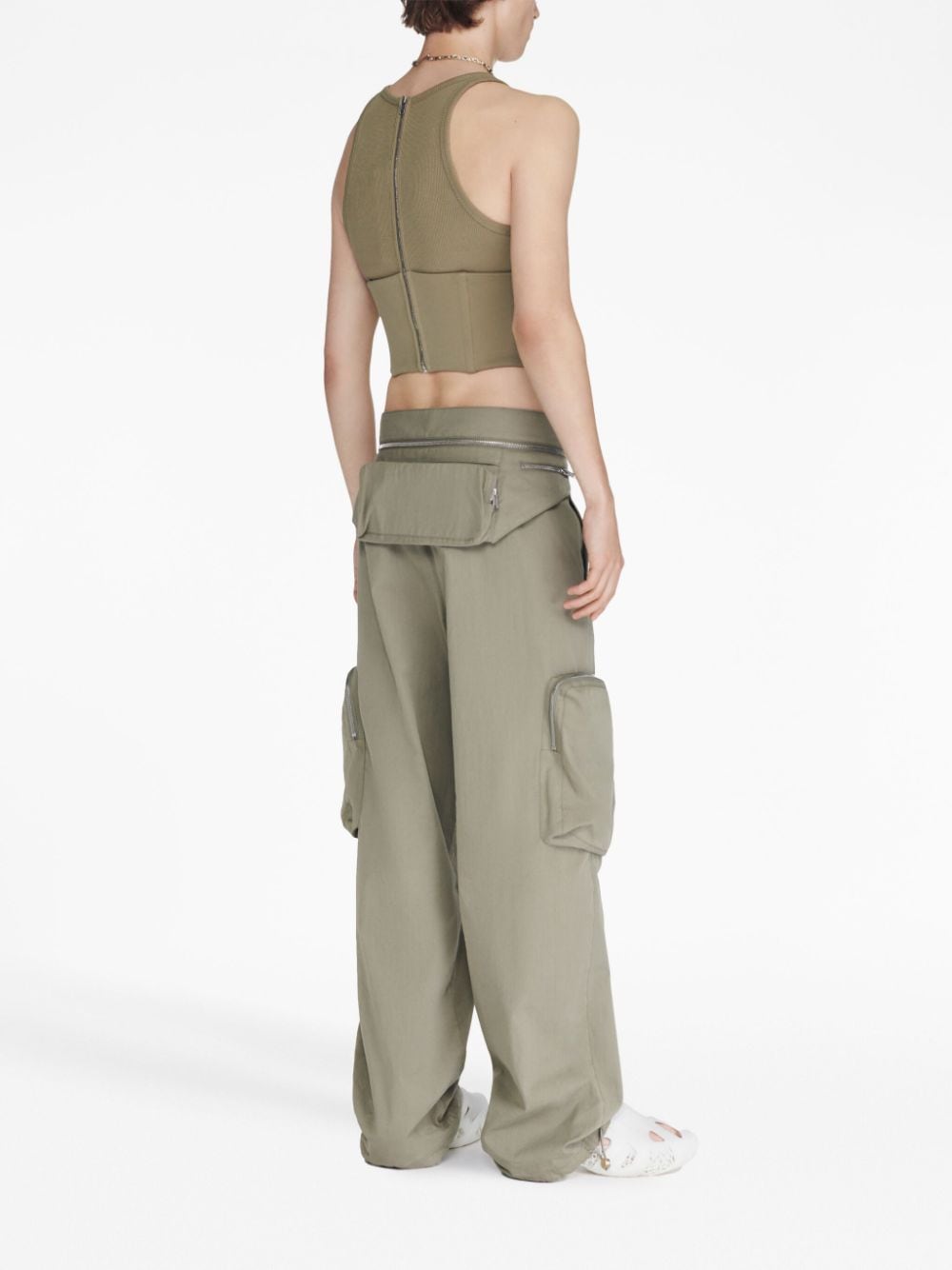 Shop Dion Lee Float Corset-style Top In Green