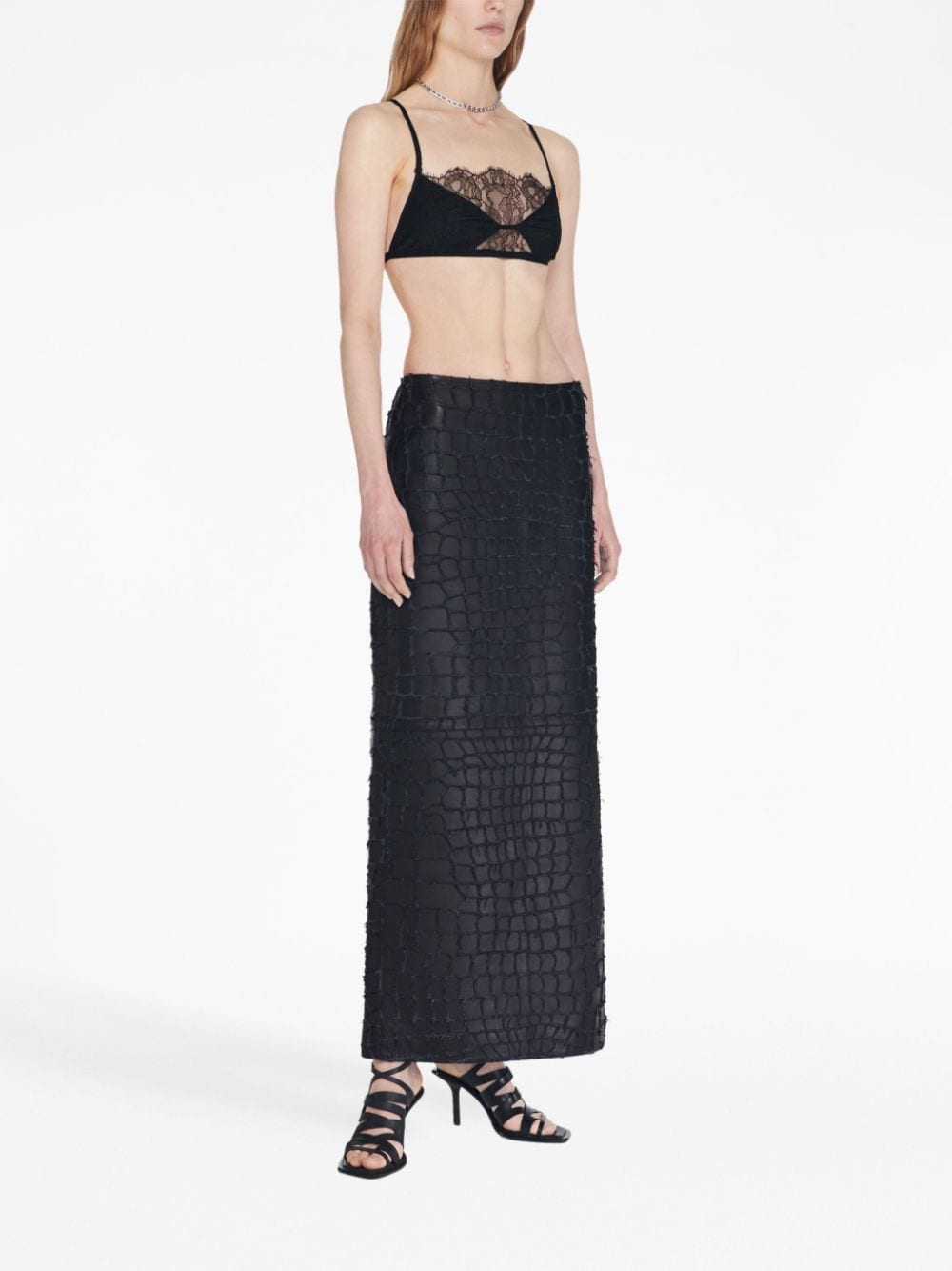 Dion Lee Trace Chantilly-lace bra - Zwart