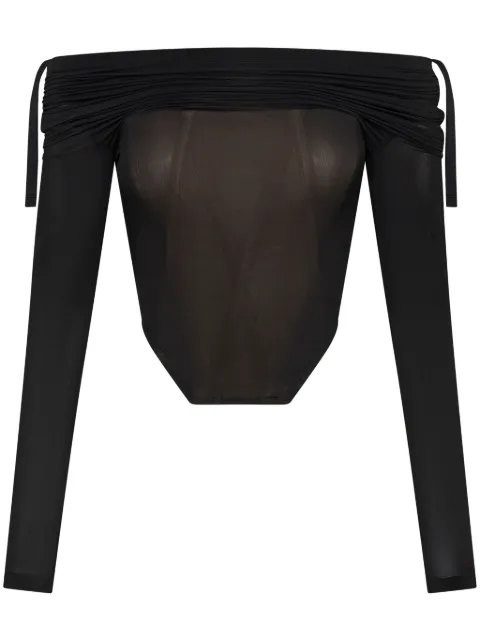 Dion Lee long-sleeve gathered top