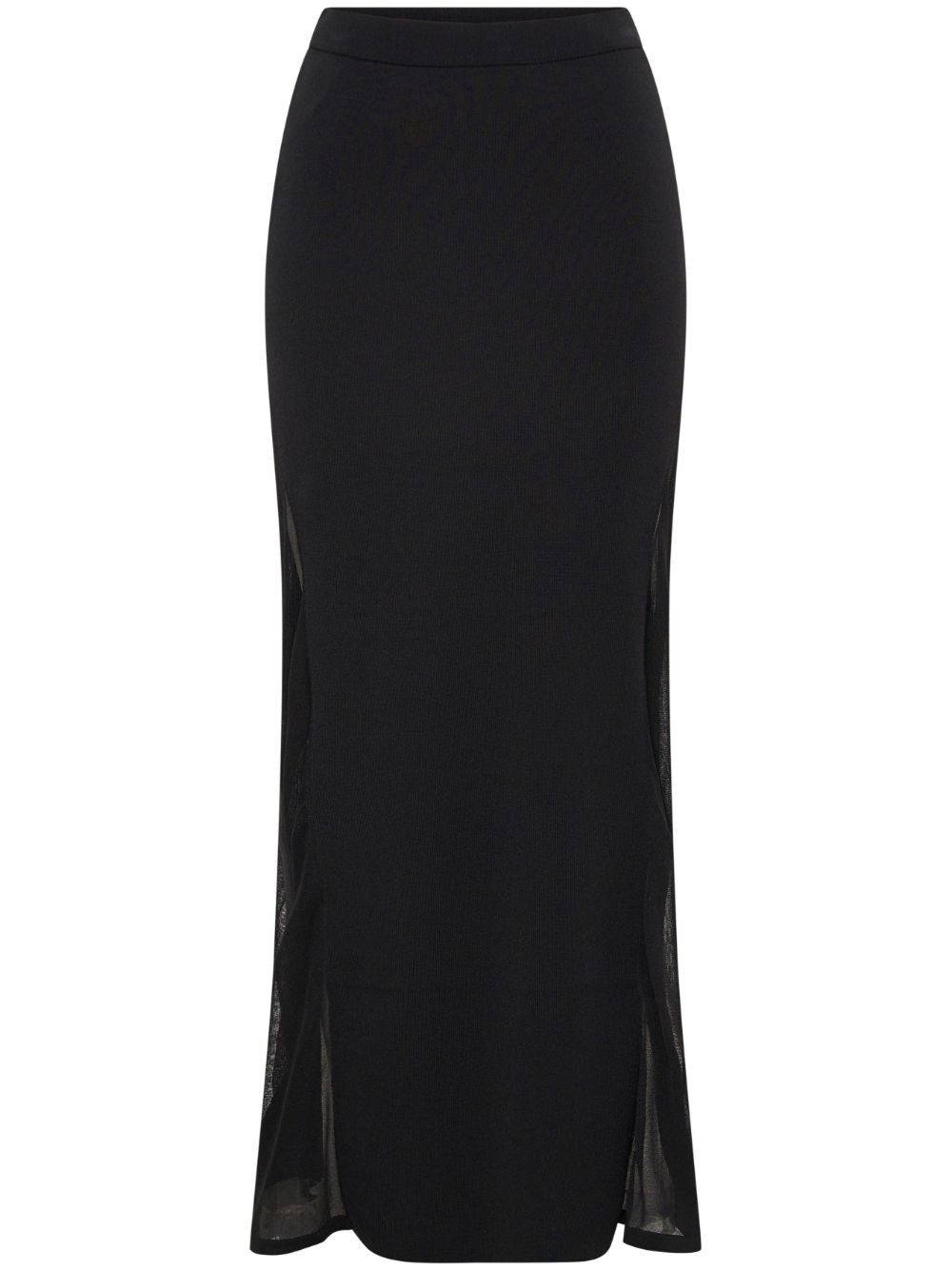 Dion Lee Sheer-panel Gradient Long Skirt In Black
