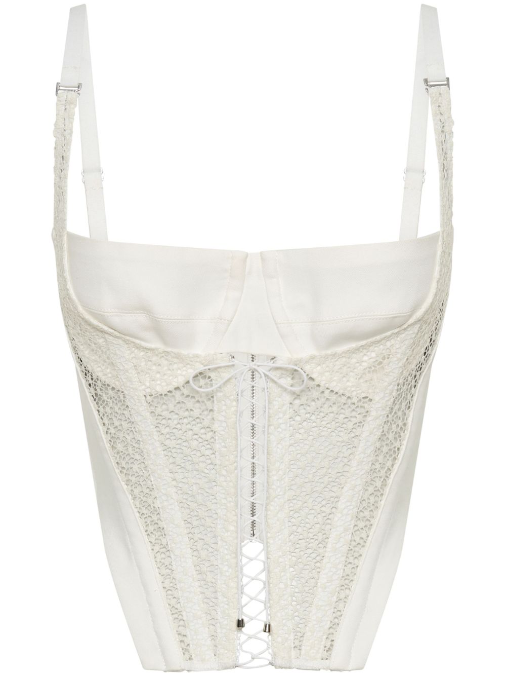 Dion Lee lace-up boned corset top - White