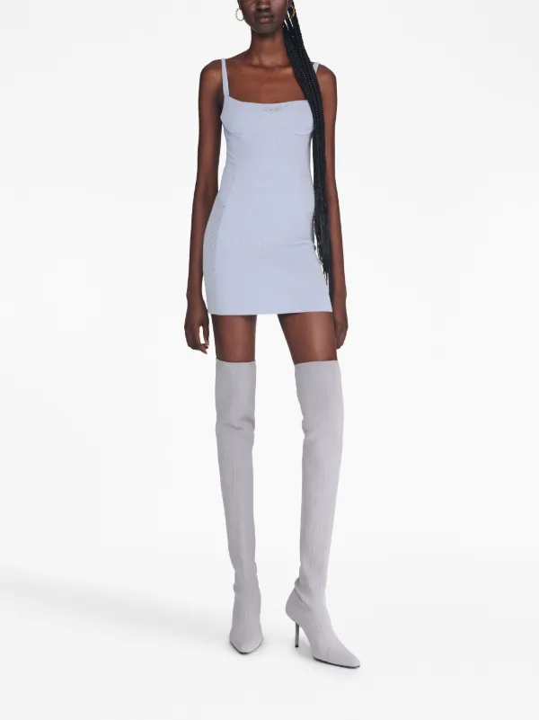 ワンピース Dion Lee Dresses Dion Lee Snakeskin Ruffle Mini Dress in Alloy | FWRD