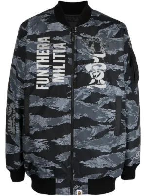 Buy Aape By A Bathing Ape men camouflage long sleeve hooded jacket  windbreaker jacket black and dark grey combo Online