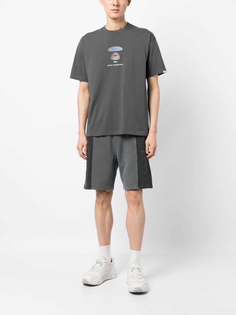 AAPE BY *A BATHING APE® logo-embroidered panelled shorts - Grijs