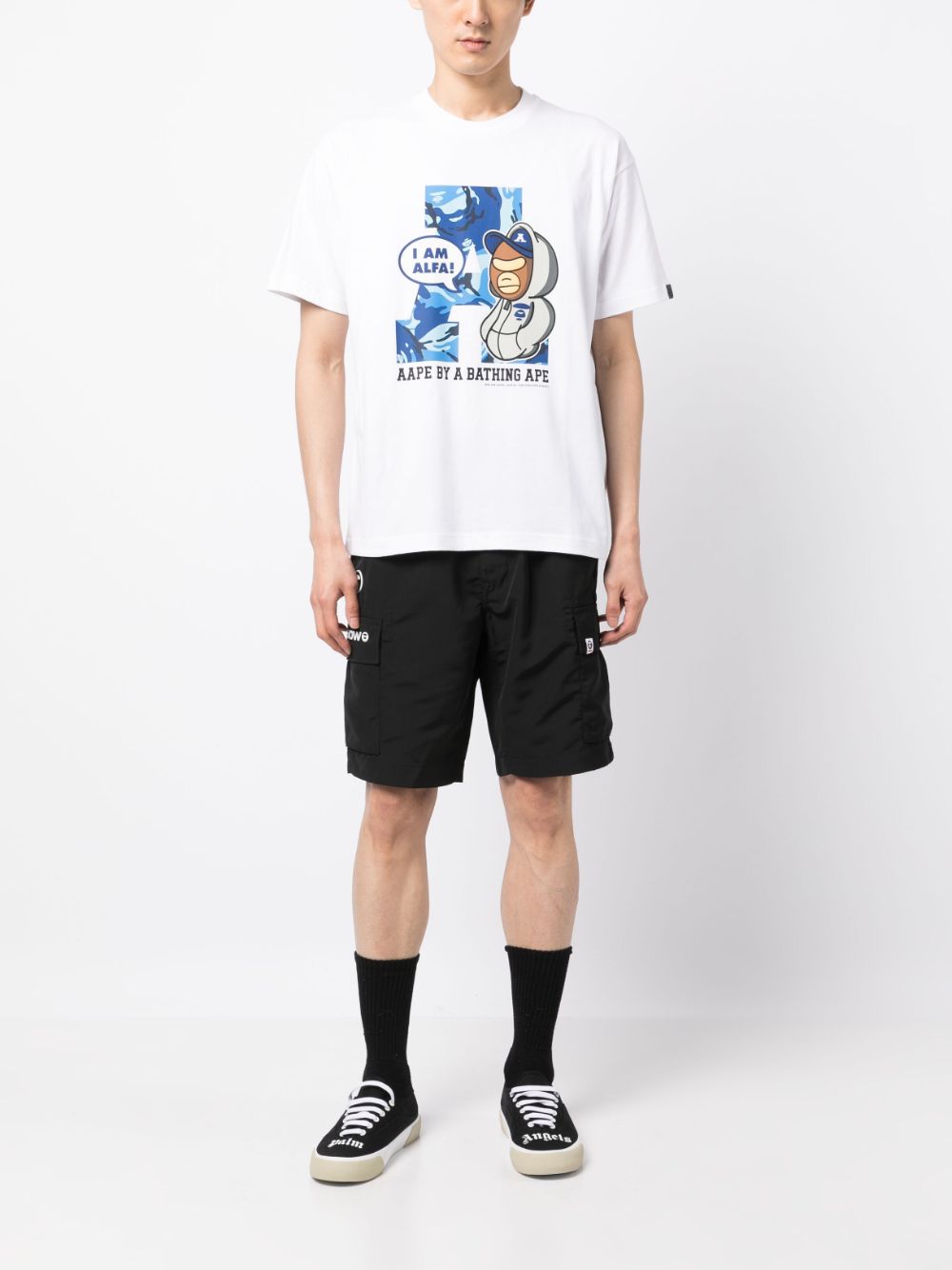 AAPE BY *A BATHING APE® logo-print cotton T-shirt - Wit