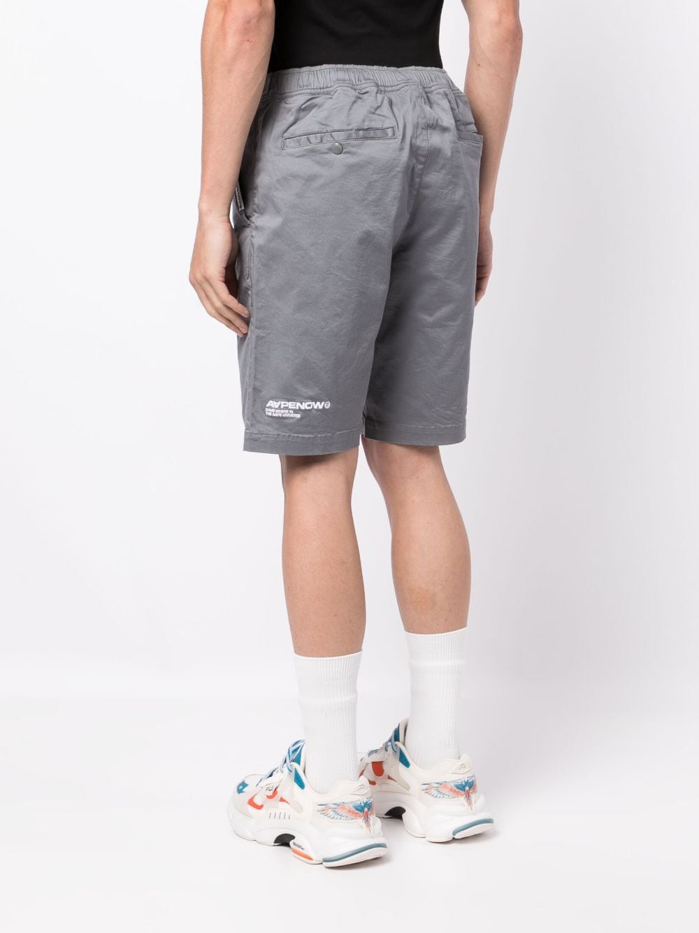 Shop Aape By A Bathing Ape Logo-print Track Shorts In Grey