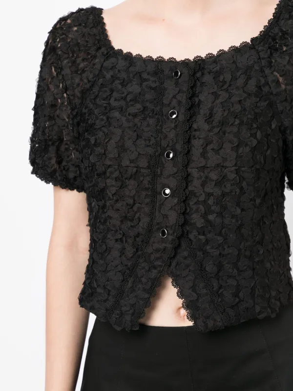 b ab Blouse Met Vierkante Hals Zwart FARFETCH NL