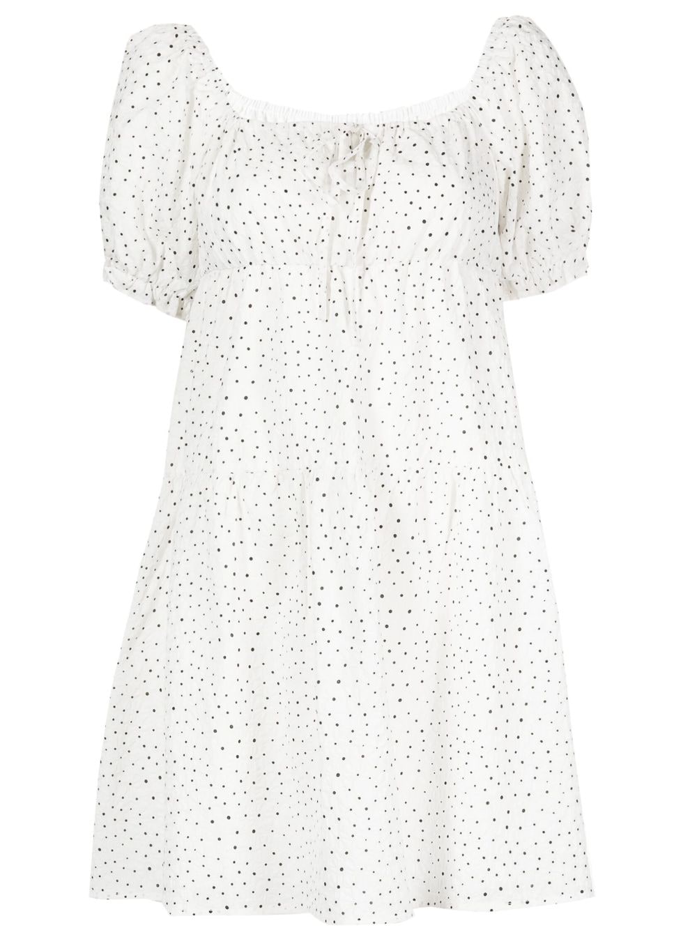 b+ab polka-dot print cotton minidress - White