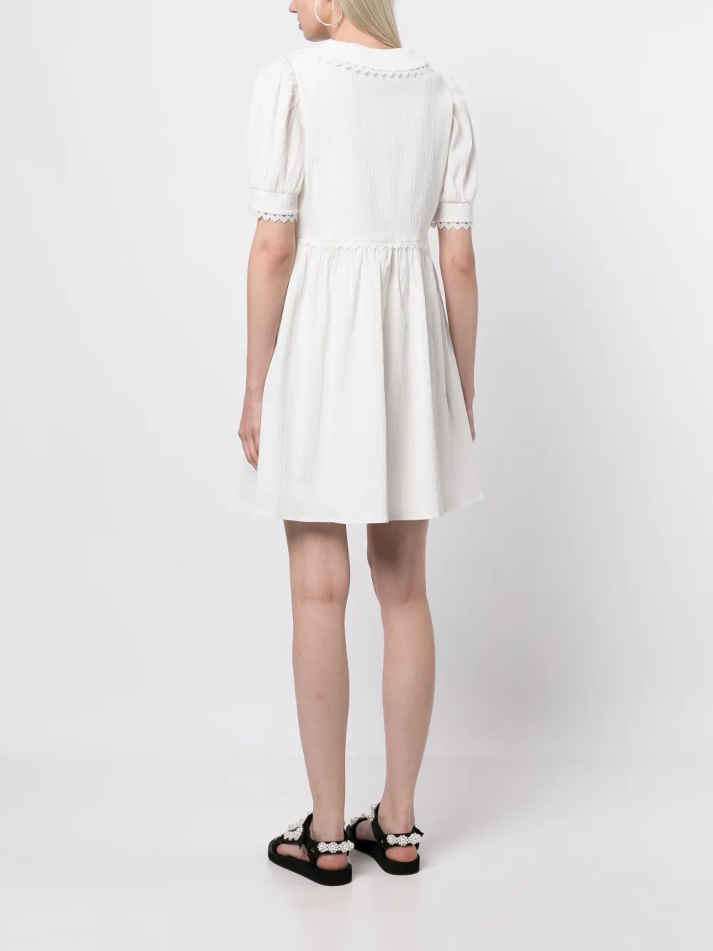 Shop B+ab Short-sleeve Textured Minidress In White