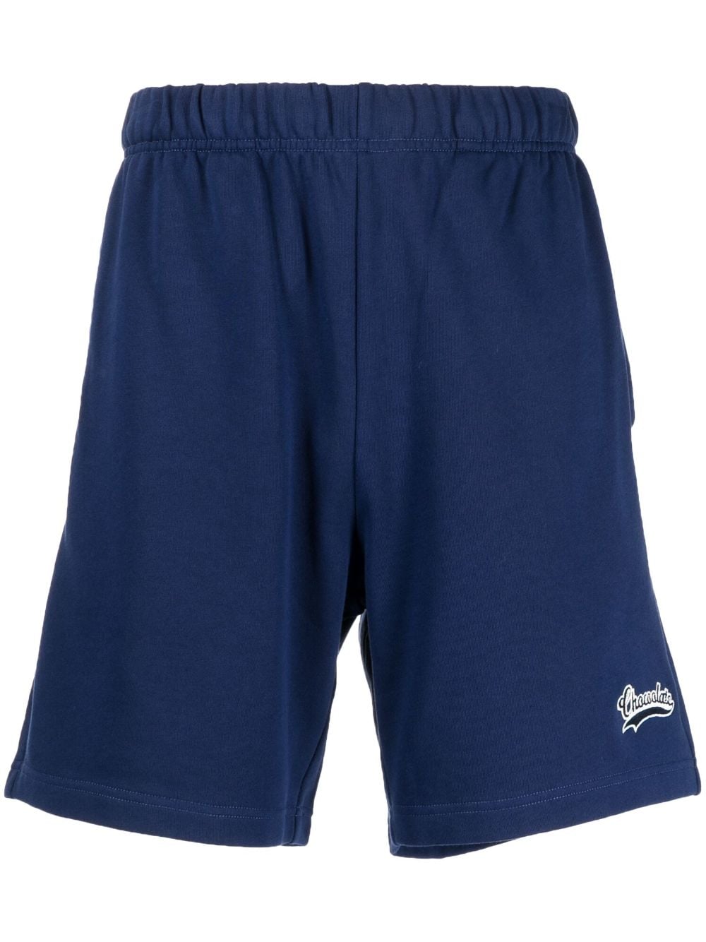 Chocoolate Logo-embroidered Cotton Shorts In Blue