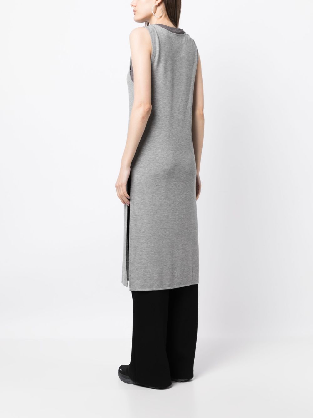 Shop Izzue Round-neck Sleeveless Midi-dress In Grey
