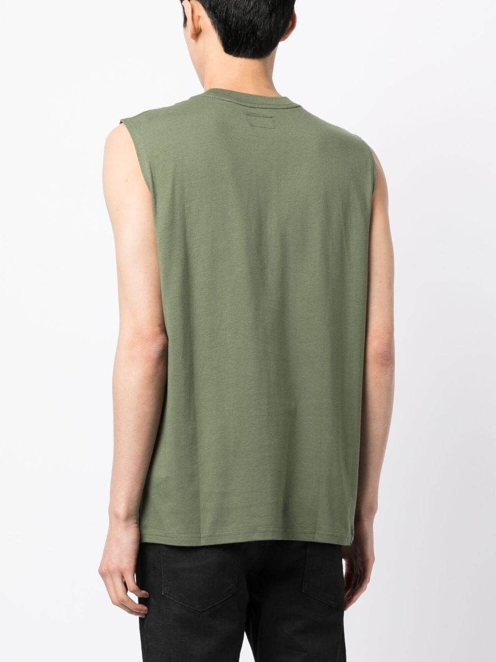 Shop Izzue Logo-patch Cotton Tank Top In Green
