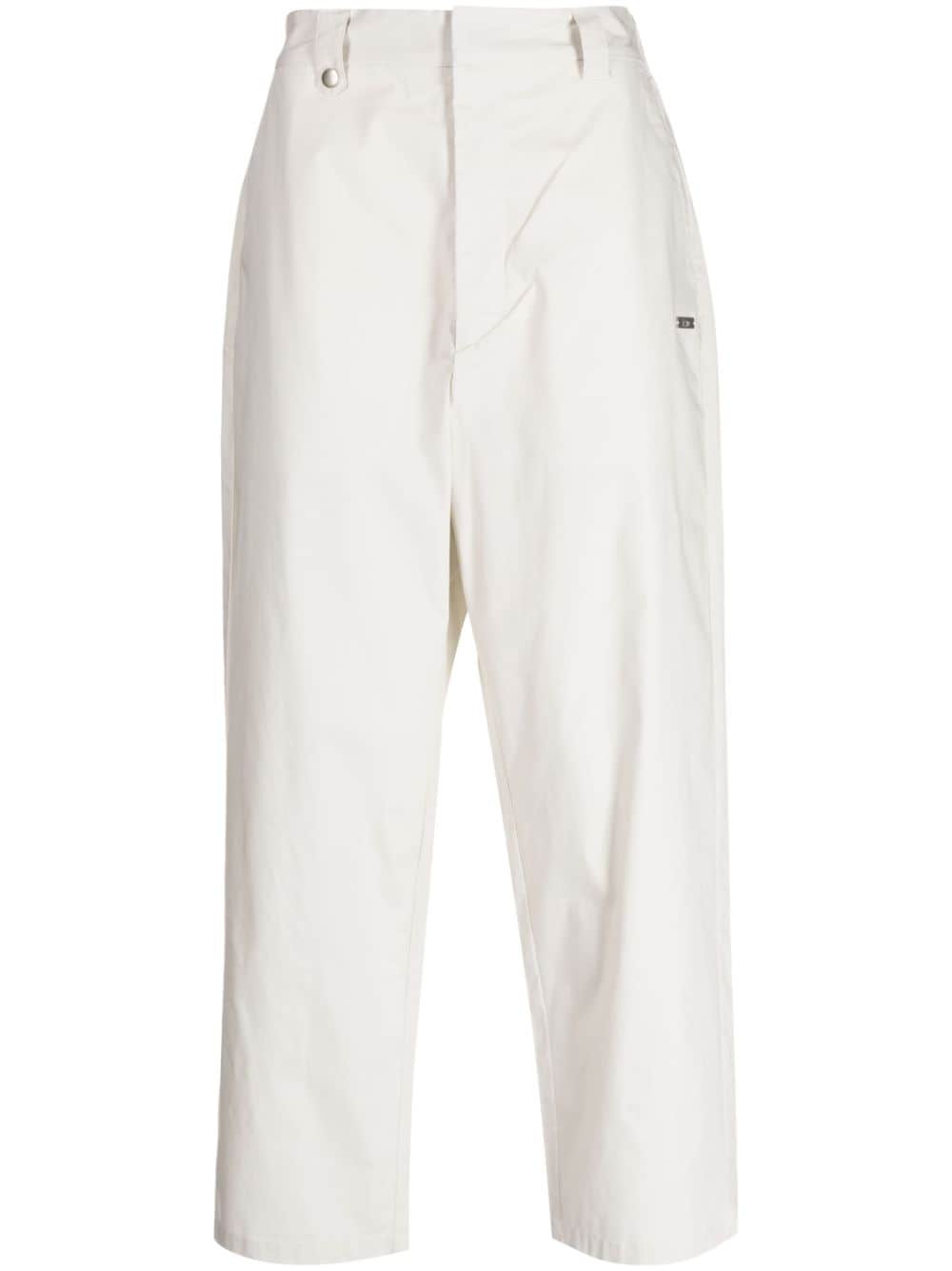 Izzue Straight-leg Cotton Trousers In Neutrals