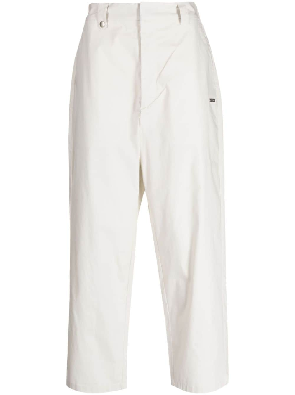 straight-leg cotton trousers