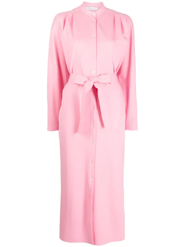 Harris Wharf London Belted button up Shirt Dress Pink FARFETCH CA