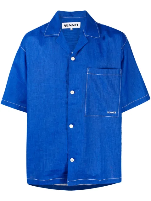 Sunnei Leinenhemd mit Reverskragen