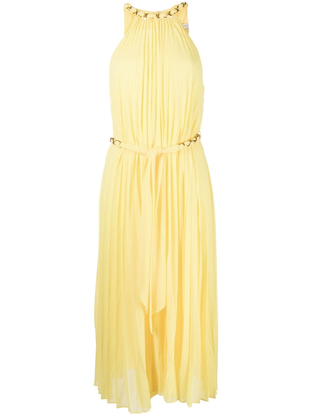 ZIMMERMANN chain-link Pleated Halterneck Dress - Farfetch