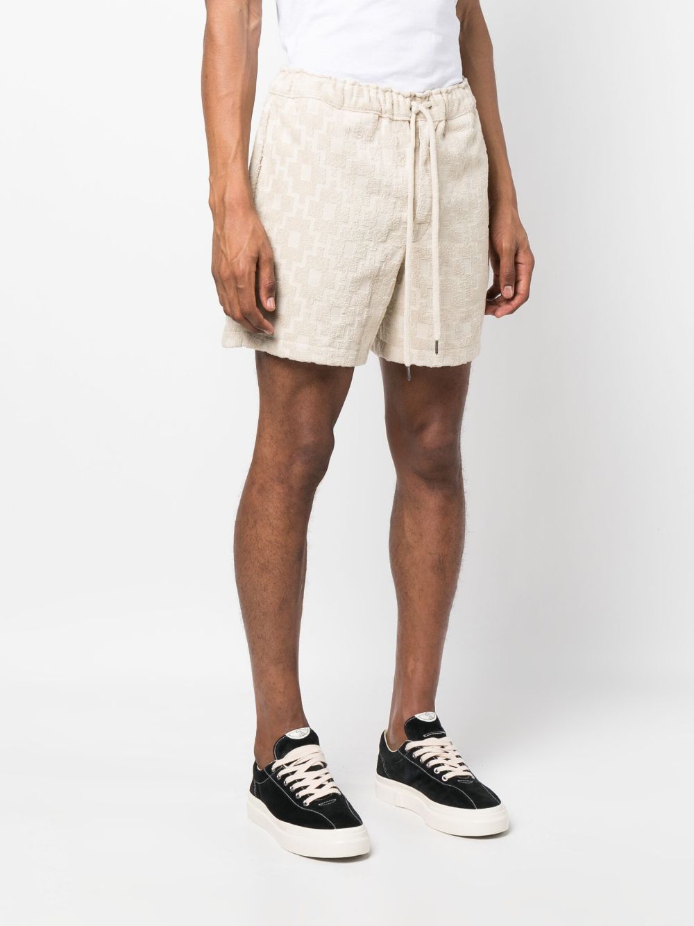 Shop Oas Company Ikat-pattern Terry-cloth Shorts In Neutrals