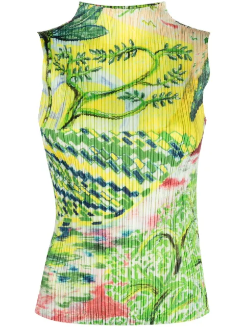 Pleats Please Issey Miyake Promenade pleated sleeveless top