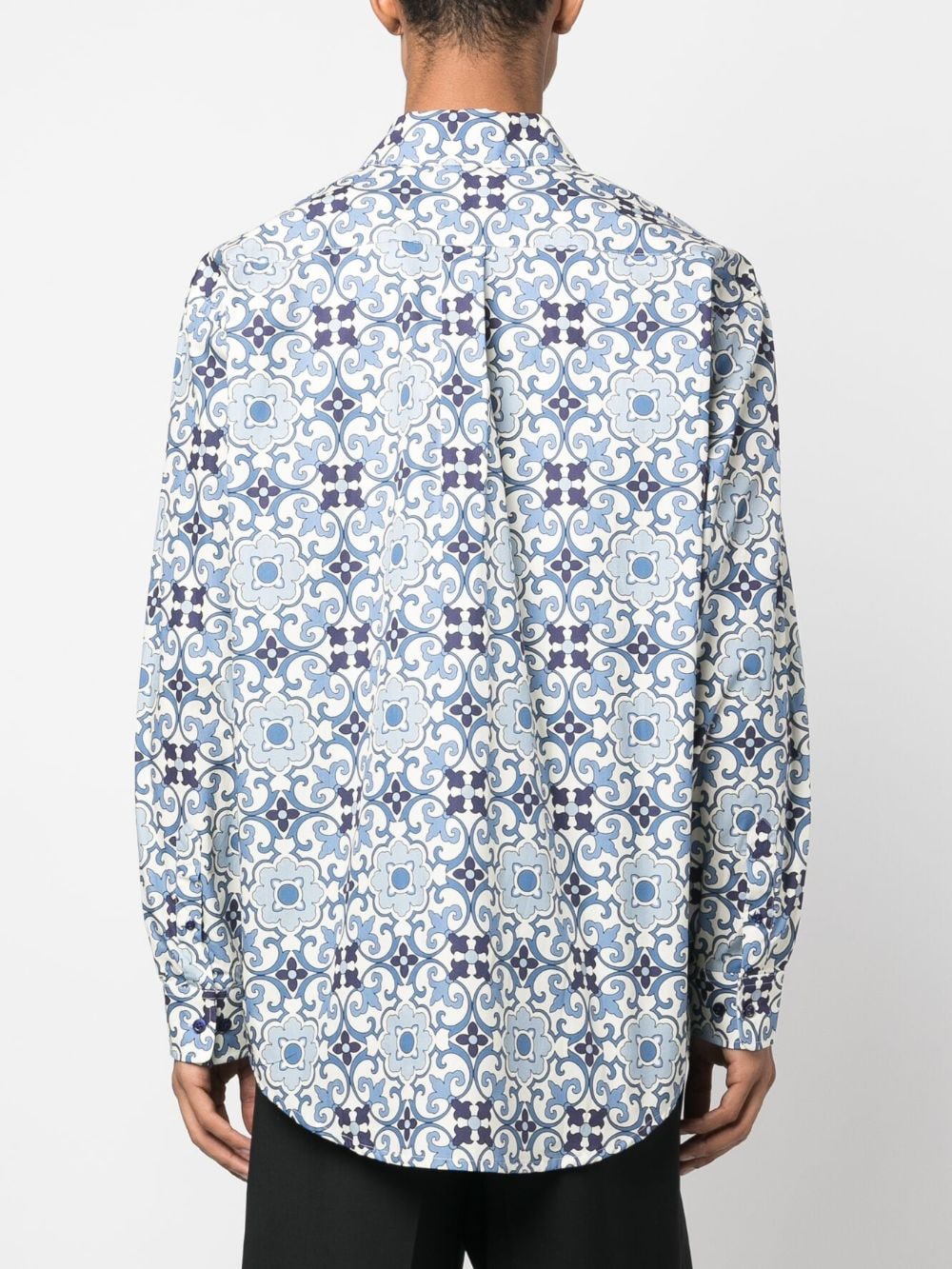 DRÔLE DE MONSIEUR FAÏENCE GEOMETRIC-PRINT COTTON SHIRT 