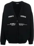 Raf Simons tour-print fleece cardigan - Black